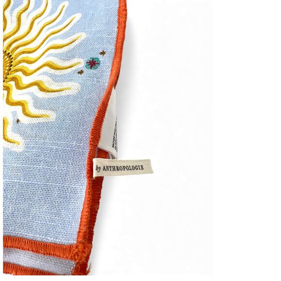 Anthropologie Turkuaz Kitchen square cotton napkin set four sun Summer Cocktail - Picture 2 of 4